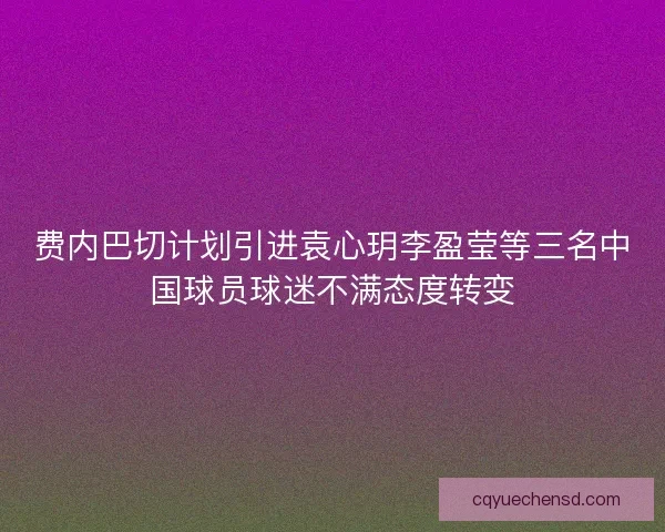 费内巴切计划引进袁心玥李盈莹等三名中国球员球迷不满态度转变
