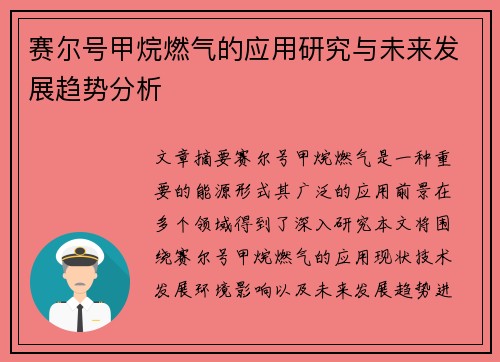 赛尔号甲烷燃气的应用研究与未来发展趋势分析
